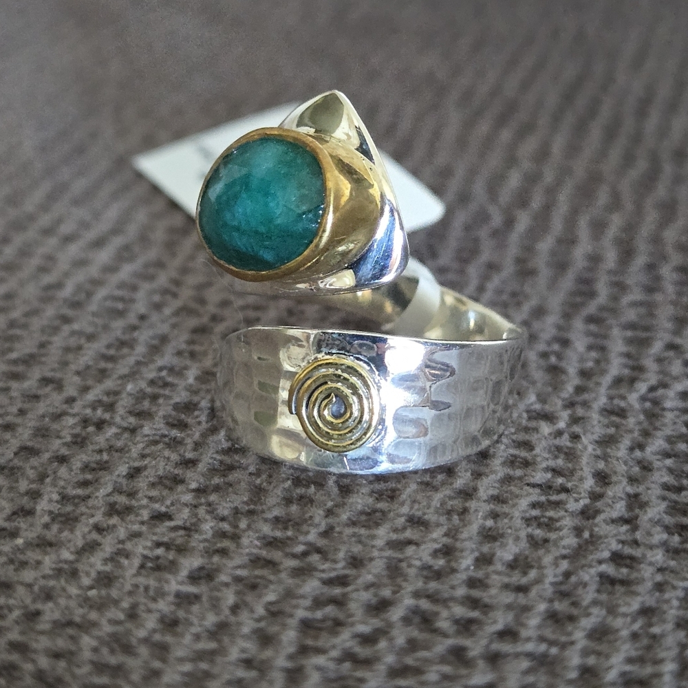 Shivam Green💚 Beryl Bypass Ring💍 - NWT - Picture 9 of 16